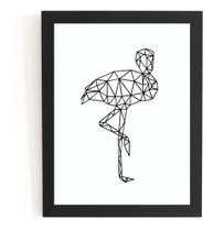 Quadro Decoração Sala Garça Geometrica 44x32cm Quadro Decoração Sala Garça Geometrica 44x32cm