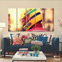 Quadro Decoraivo Ayrton Senna 5 peças 140x65 Quadro Decoraivo Ayrton Senna 5 peças 140x65