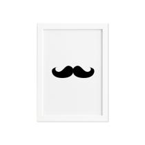 Quadro Decorativa Namorados - Bigode Moldura Branca 33x43cm