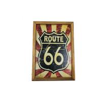 Quadro Decorativa Quarto Sala Route66 Azul e Vermelho