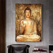 Quadro decorativo 1 peça 40x60 buda cor de ouro dourado moderno para sala quarto