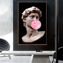 Quadro decorativo 1 peça 40x60 David bolhas escultura neon olá sexy pop moderno abstrato decoração