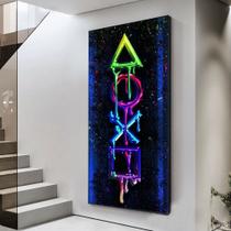 Quadro decorativo 1 peça 40x60 Grafite colorido arte playstation gamer jogo para sala quarto