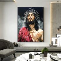 Quadro decorativo 1 peça 40x60 Jesus fé religião para quarto sala