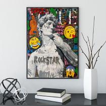 Quadro decorativo 1 peça 40x60 mitologia deuses grafite abstrato colorido para sala quarto Quadro decorativo 1 peça 40x60 mitologia deuses grafite abstrato colorido para sala quarto