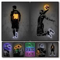 Quadro decorativo 1 peça 40x60 moderno basquete dólar futebol neon moto capacete fórmula 1 f1