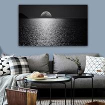 quadro decorativo 1 peça mar lua cheia noite decoração - Ana Decor