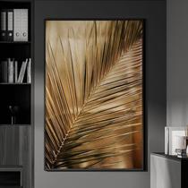 Quadro Decorativo 1 Tela Folha Dourada Diversos Tamanhos Branco