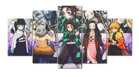 quadro decorativo 115 x 60 5 pçs 4 k anime desenho sala de estar