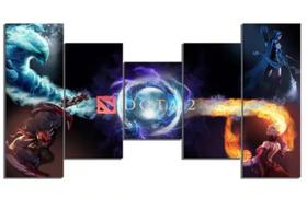 quadro decorativo 115 x 60 5 pçs mosaico dota 2 game jogo