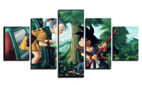 quadro decorativo 115 x 60 5 pçs mosaico dragon bal z criancas kids