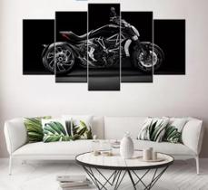 quadro decorativo 115 x 60 5 pçs mosaico moto ducati diavel piloto sportiva