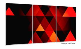 Quadro Decorativo 120x60 Sala Abstrato Geométrico Vermelho 1