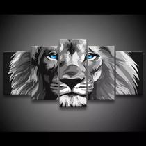Quadro Decorativo 129x63 Sala Leão Luxo P 1