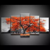 Quadro Decorativo 129x63 Sala Quarto Árvore Laranja 1