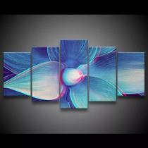 Quadro Decorativo 129x63 Sala Quarto Flor Azul Design 1