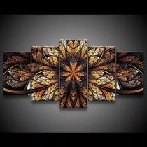 Quadro Decorativo 129x63 Sala Quarto Flor Simétrica Design 1
