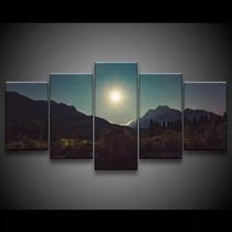 Quadro Decorativo 129x63 Sala Quarto Por Do Sol Anoitecer 1