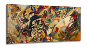 Quadro Decorativo 130x60 Sala Arte Pintura Rústica Colorida em Tecido Canvas