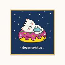 Quadro Decorativo 18cm Gatos Fofos e Frases Divertidas - Quadro Decorativo 18cm Gatos Fofos e Frases Divertidas -