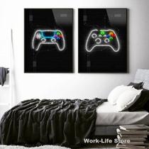 Quadro decorativo 2 peças 30x40 para quarto infantil jogos game