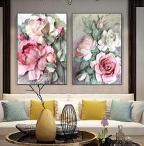 Quadro decorativo 2 peças rosas flores abtratas nordicas decoração - Ana Decor