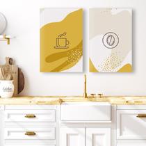 Quadro Decorativo 2 Telas Abstrato Café da Manhã
