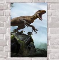 Quadro Decorativo 22x35cm Dinossauro Tiranossauro Rex em MDF