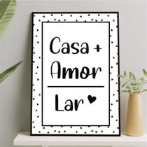 Quadro decorativo 24x18cm com vidro - Casa Amor Lar