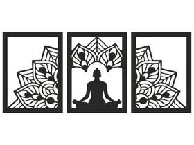 Quadro Decorativo 3 Mandala Para Sala Quarto Quadro