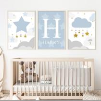 quadro decorativo 3 peças 40x60 3mm com nome personalizado