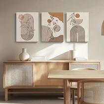 Quadro Decorativo 3 peças 40x60 boho moderno geométrico abstrato decoração para casa sala quarto