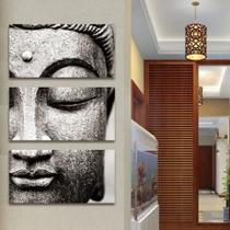 Quadro decorativo 3 peças 40x60 buda para sala quarto