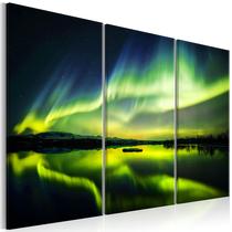 Quadro decorativo 3 peças aurora boreal quadro decorativo para sala polo norte