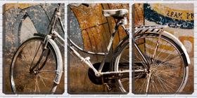 Quadro Decorativo 30x66 bicicleta retrô na parede pichada - Crie Life