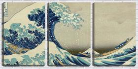 Quadro Decorativo 30x66 grande onda arte japonesa