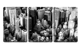 Quadro Decorativo 30x66 janelas e prédios pb new york