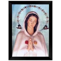 Quadro Decorativo 33x45 Nossa Senhora Rosa Mística Mod. 1