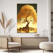 Quadro Decorativo 40x60 Para Sala Quarto Hall Árvore Golden
