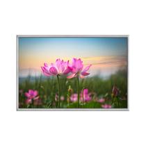 Quadro decorativo 40x60cm canvas flor de lotus rosa ao por do sol flnt021