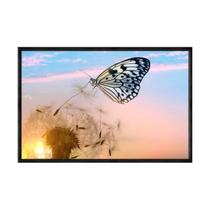 Quadro decorativo 40x60cm vidro dente de leao borboleta por do sol flnt085