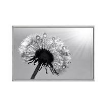 Quadro decorativo 40x60cm vidro dente de leao preto e branco flnt015