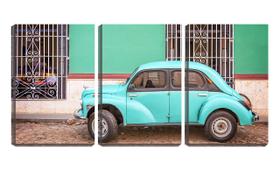 Quadro Decorativo 45x96 carro vintage parado em cuba