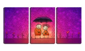 Quadro Decorativo 45x96 casal com guarda chuva arte - Crie Life