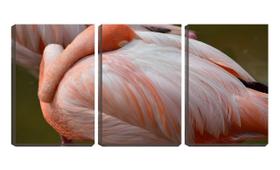 Quadro Decorativo 45x96 flamingo recolhido nas penas