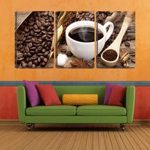 Quadro Decorativo 45x96 fumaça na xícara de café