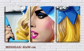 Quadro Decorativo 45x96 lady gaga telefone desenho