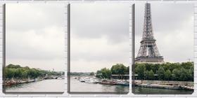 Quadro Decorativo 45x96 torre Eiffel vista do senna