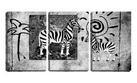 Quadro Decorativo 45x96 zebra sobre tela abstrata