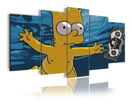 Quadro decorativo 5 peças Bart Simpson - cantinho da arte